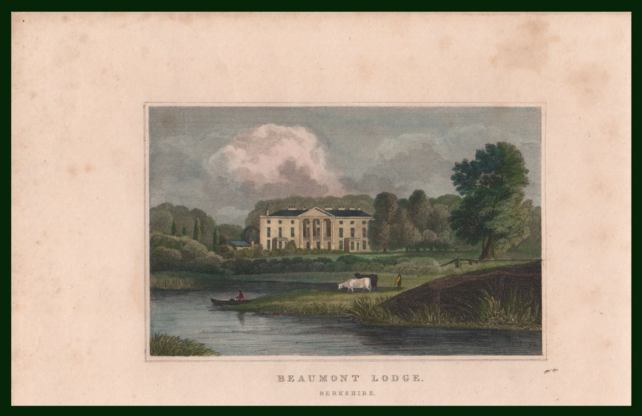 stampa antica paesaggio beaumont lodge
