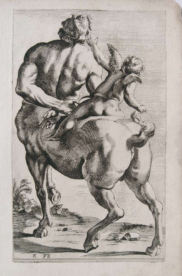 stampa antica centauro amore