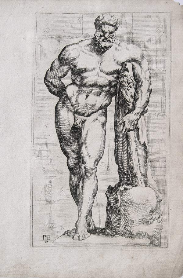 stampa antica ercole farnese