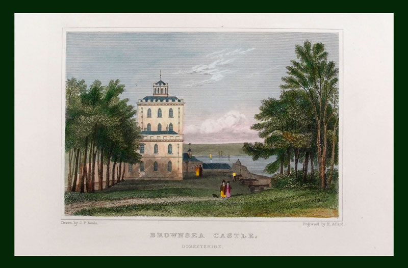 stampa antica castello brownsea