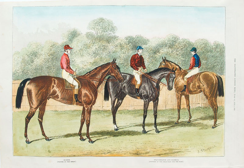 stampa antica cavalli derby stakes