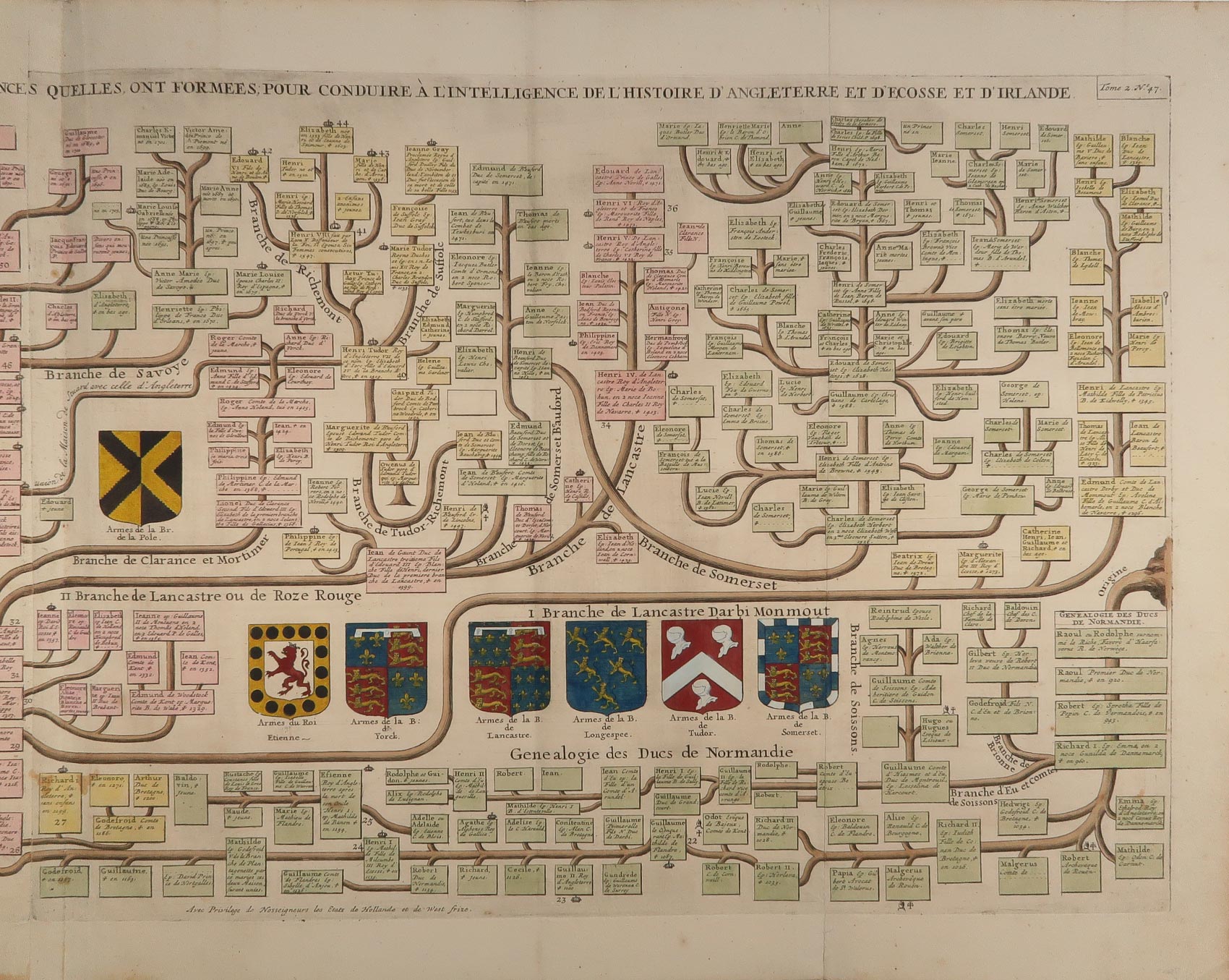 stampa antica genealogia plantageneti chatelain stampa antica genealogia plantageneti