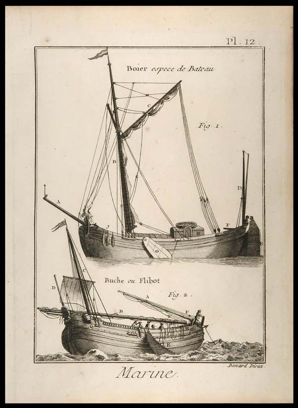 stampa antica imbarcazioni olandesi diderot