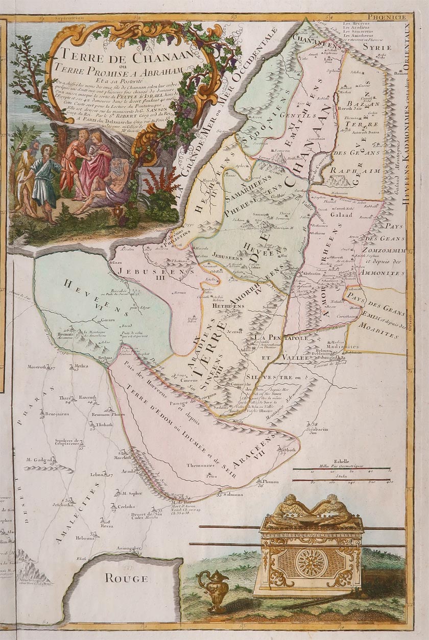 carta geografica terra chanaan vaugondy