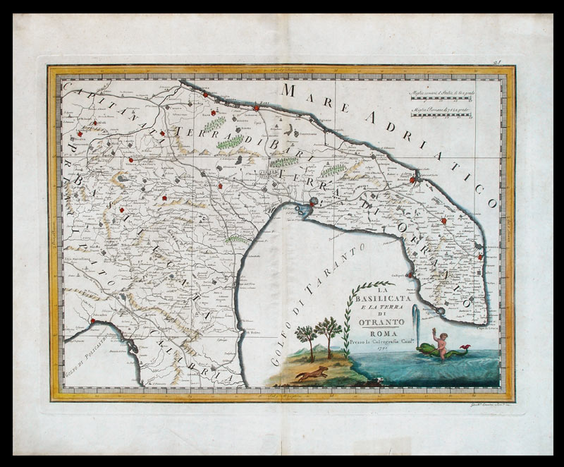 carta geografica antica otranto cassini