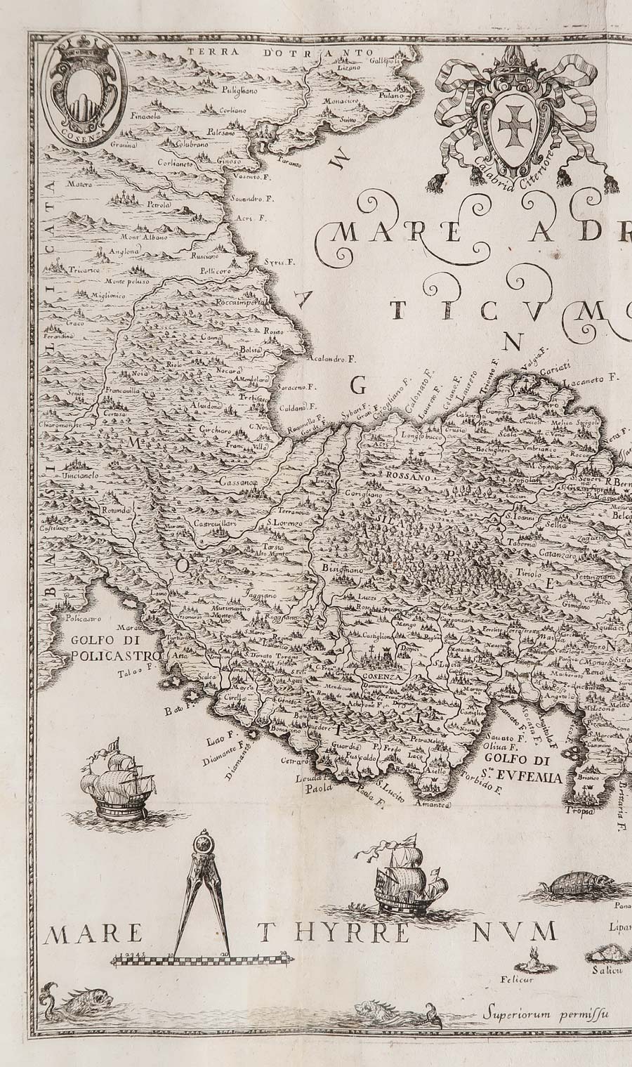 carta geografica calabria fiore