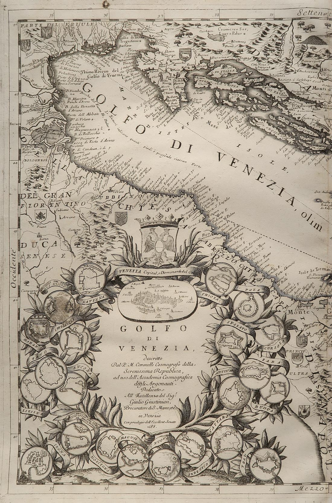 carta geografica golfo venezia coronelli