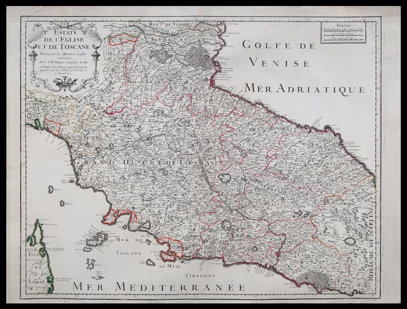 carta geografica granducato toscana jaillot