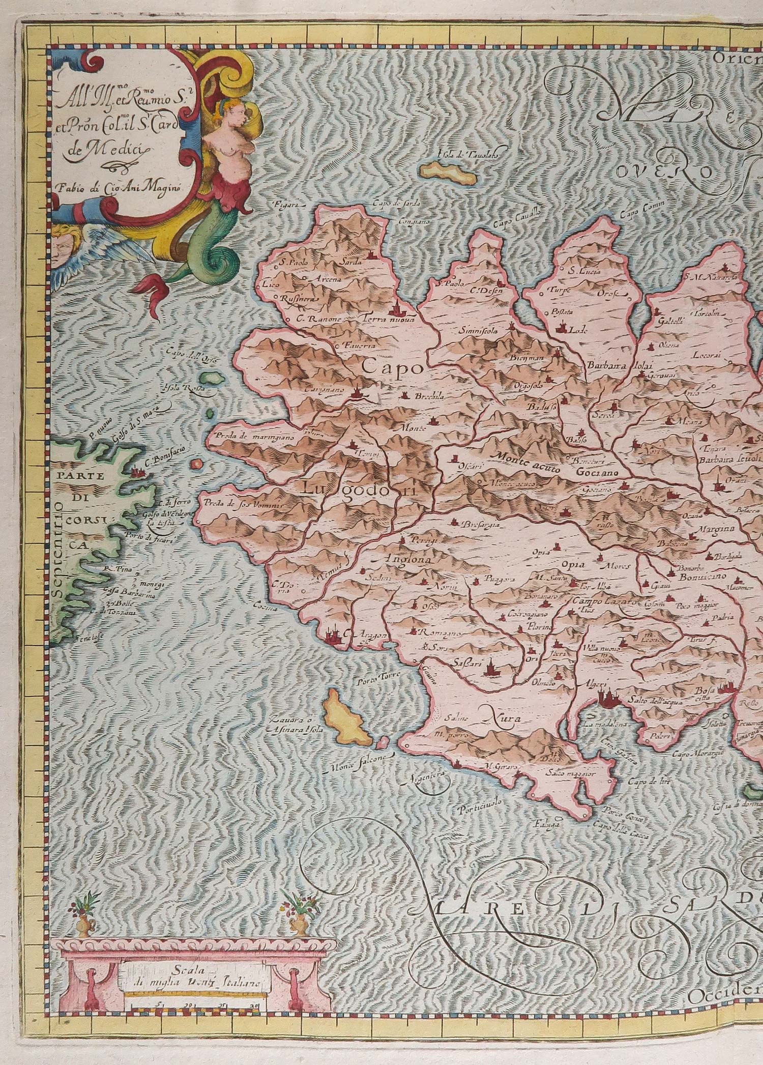 carta geografica isola sardegna magini