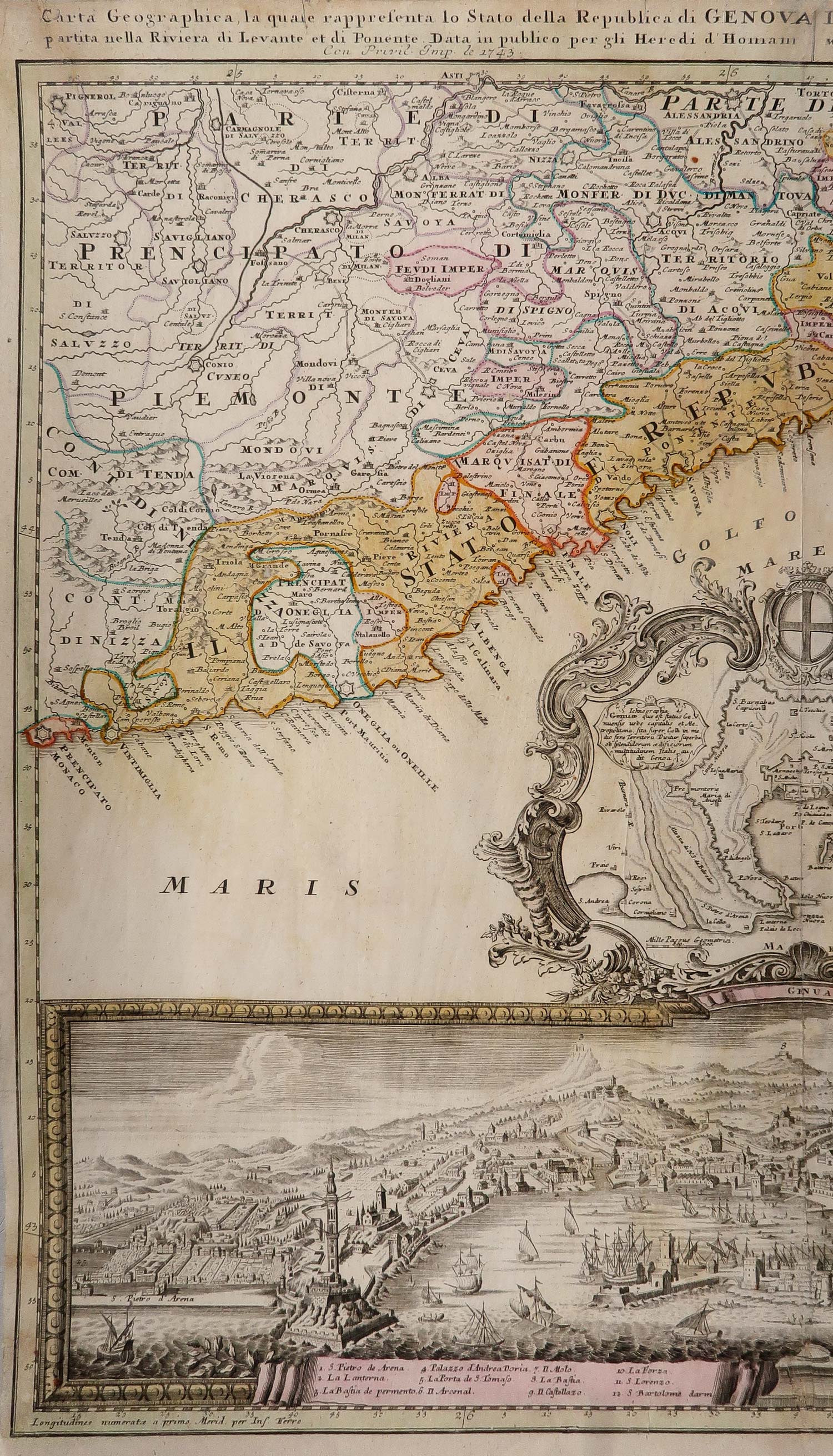 carta geografica liguria eredi homann