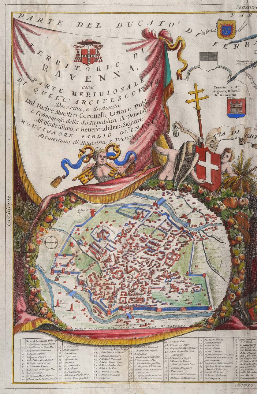 carta geografica territorio ravenna coronelli