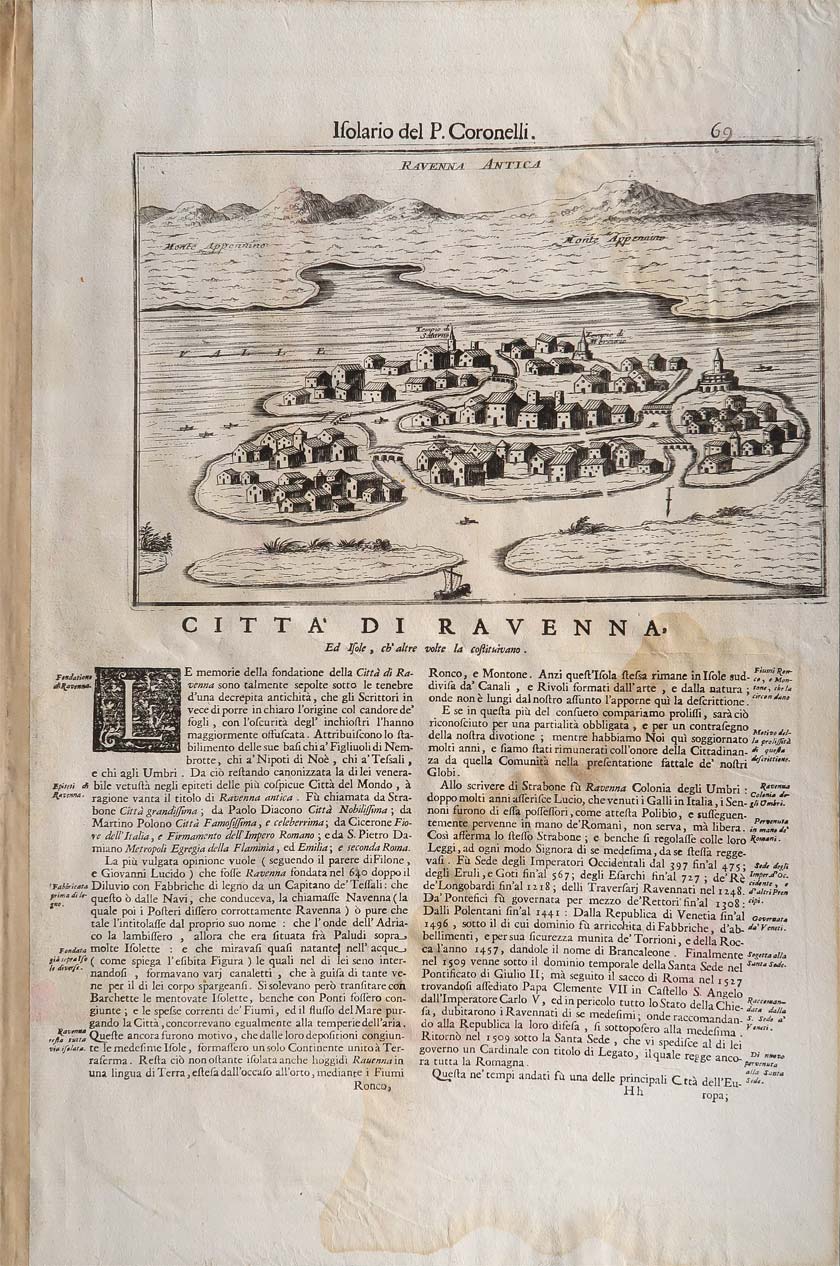 stampa antica veduta ravenna coronelli