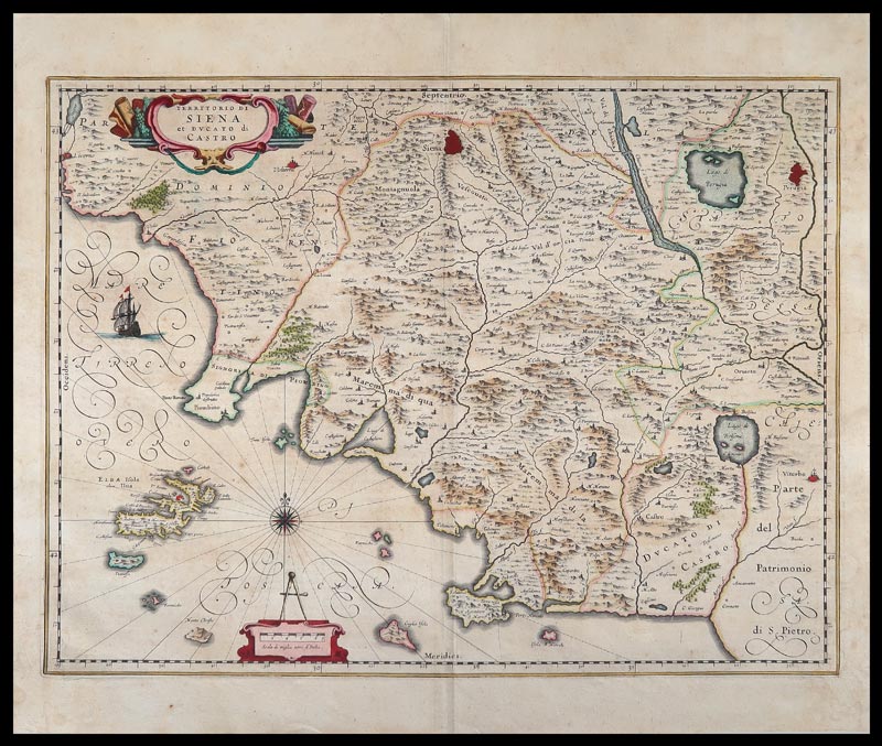 carta geografica territorio siena ducato castro