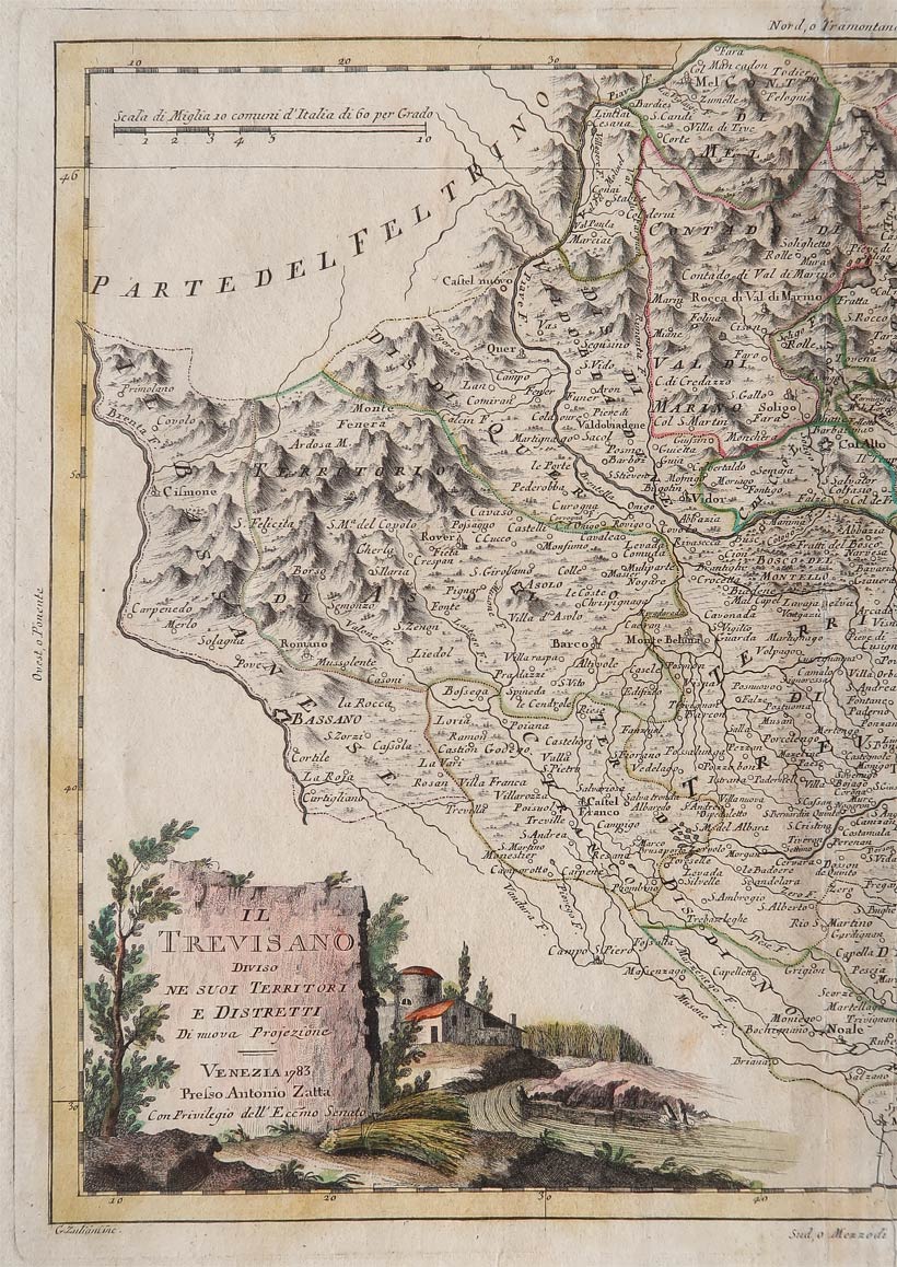 carta geografica trevigiano zatta carta geografica trevigiano
