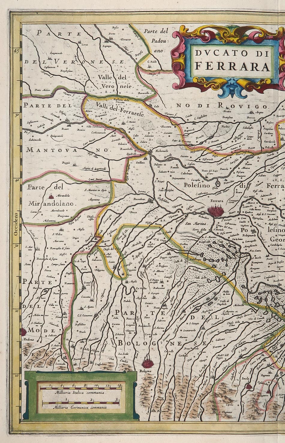 carta geografica ducatus ferrara
