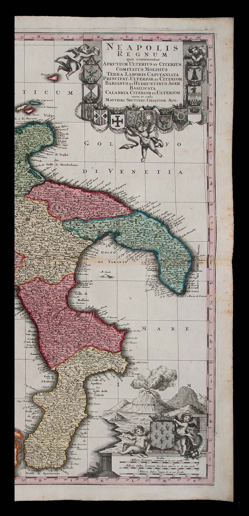carta geografica regno napoli del seutter
