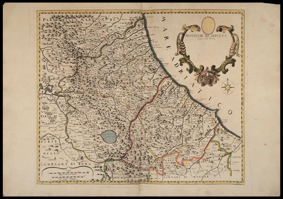 carta geografica antica provincie abruzzo petrini