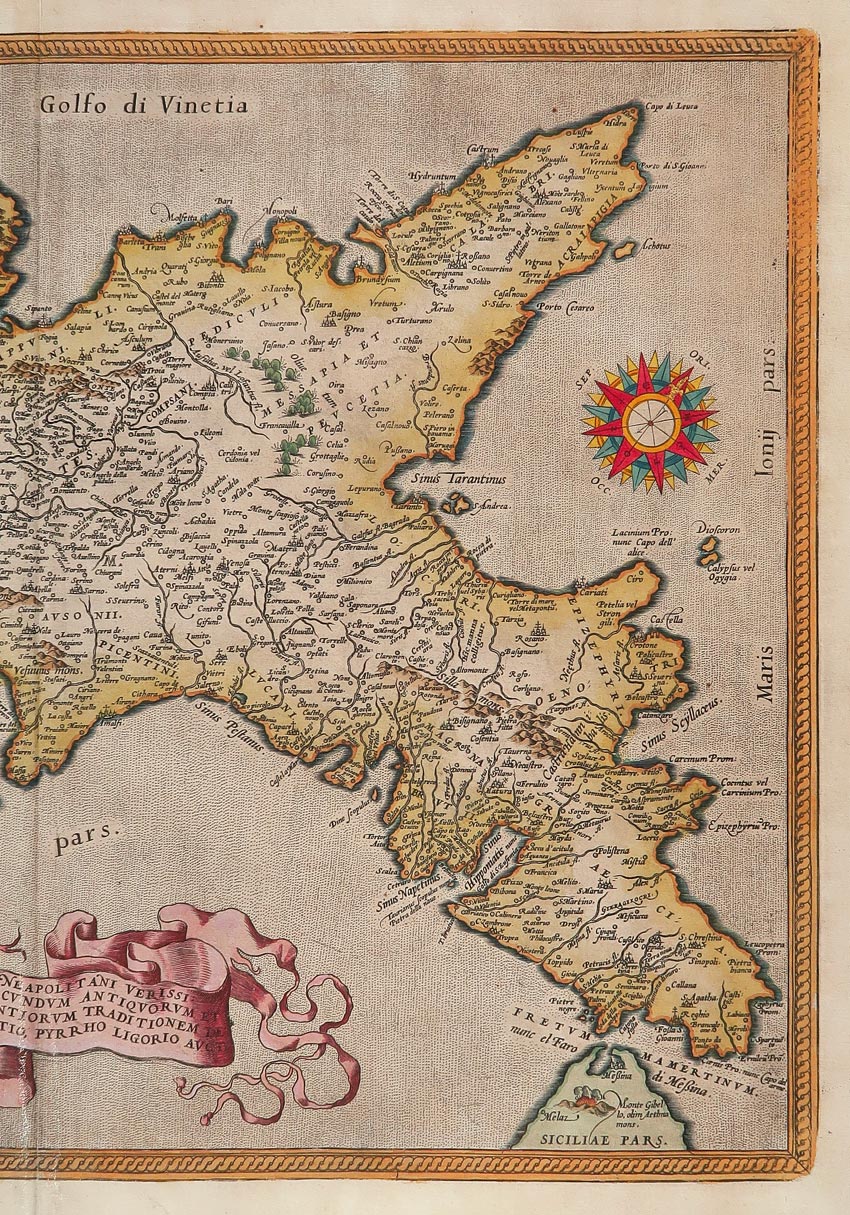 carta geografica italia meridionale regni neapolitani verissima descriptio carta geografica regni neapolitani verissima descriptio