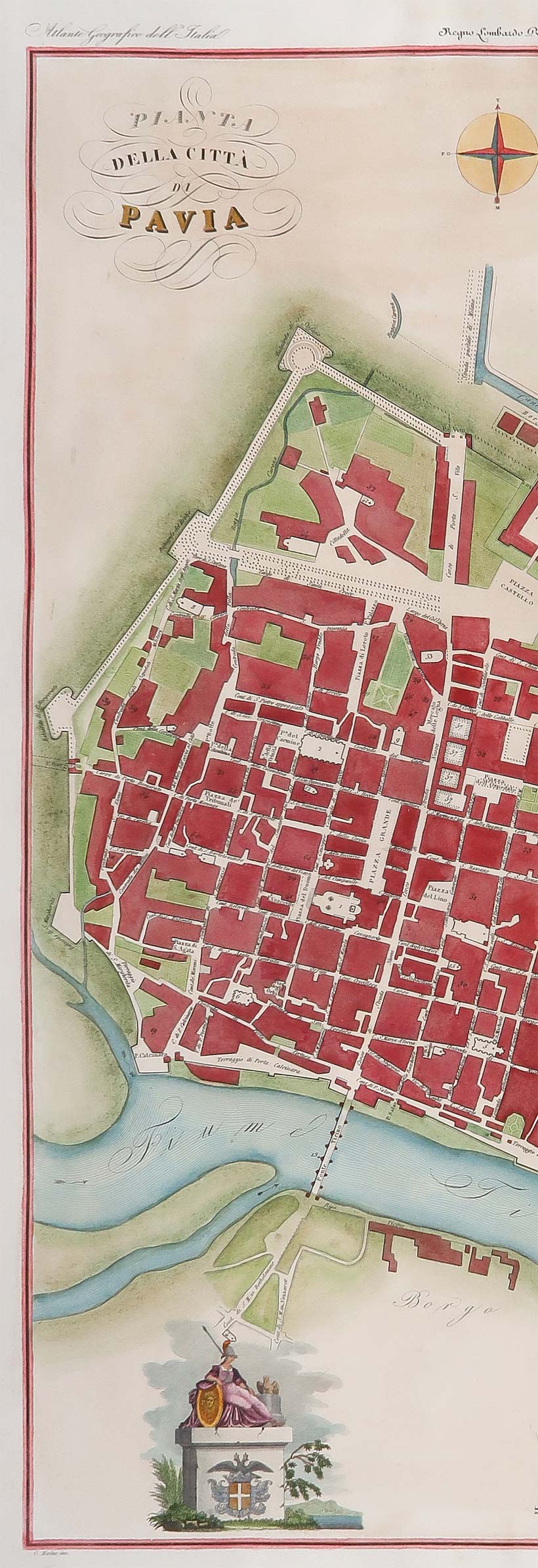 stampa antica pavia dettaglio