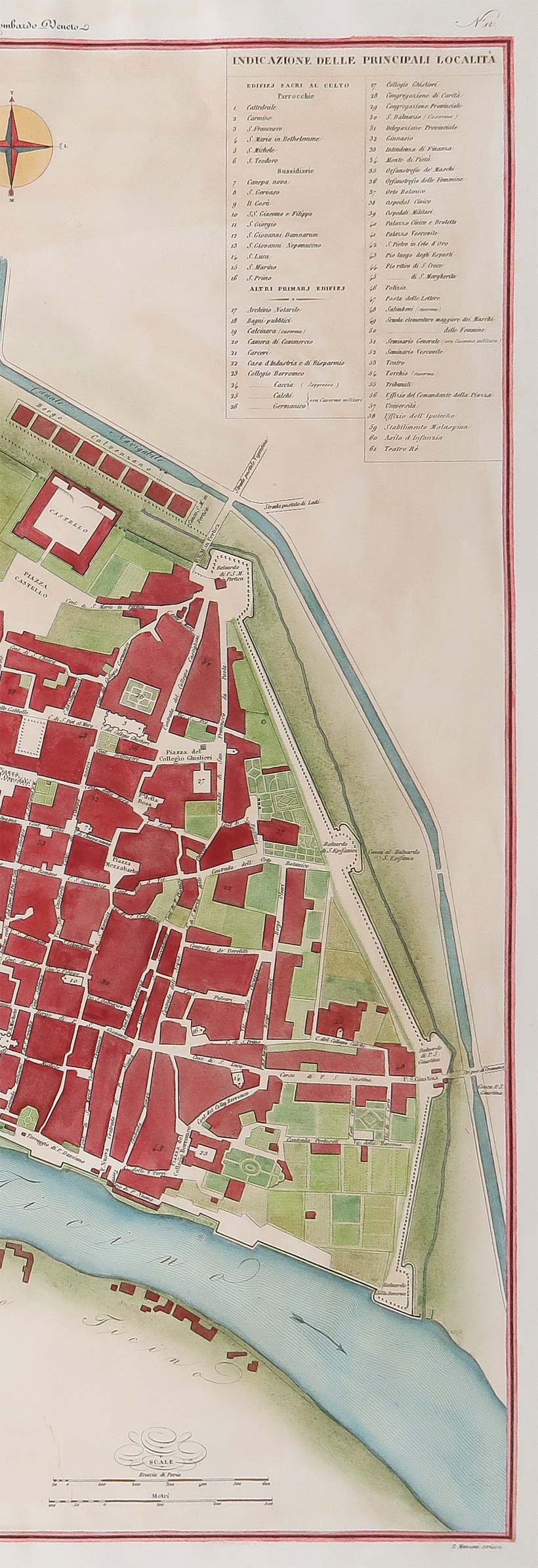 stampa antica pavia dettaglio