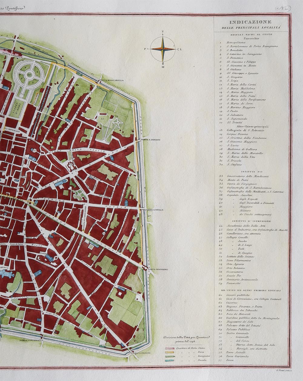 stampa antica pianta bologna zuccagni stampa antica pianta bologna