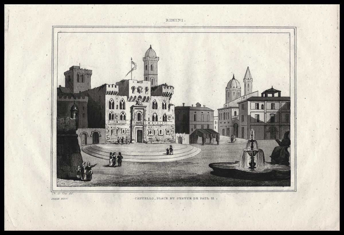stampa antica rimini italie pittoresque