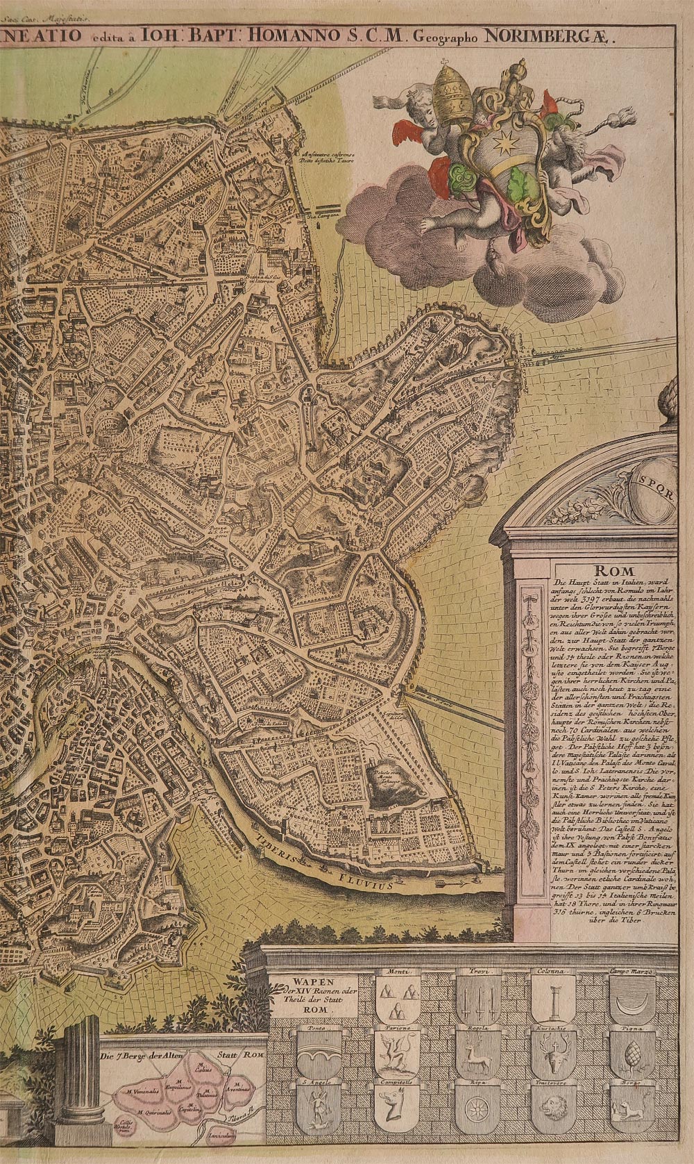 stampa antica pianta roma homann stampa antica pianta roma