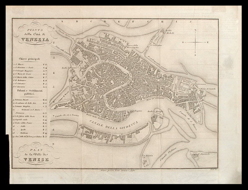 stampa antica pianta venezia artaria