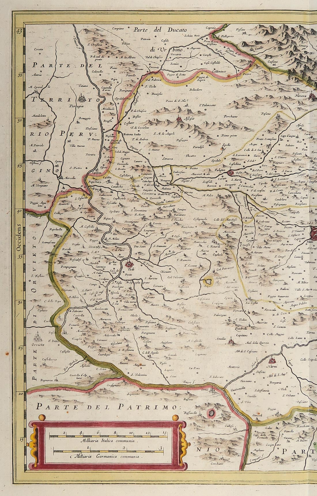 carta geografica ducato spoleto umbria