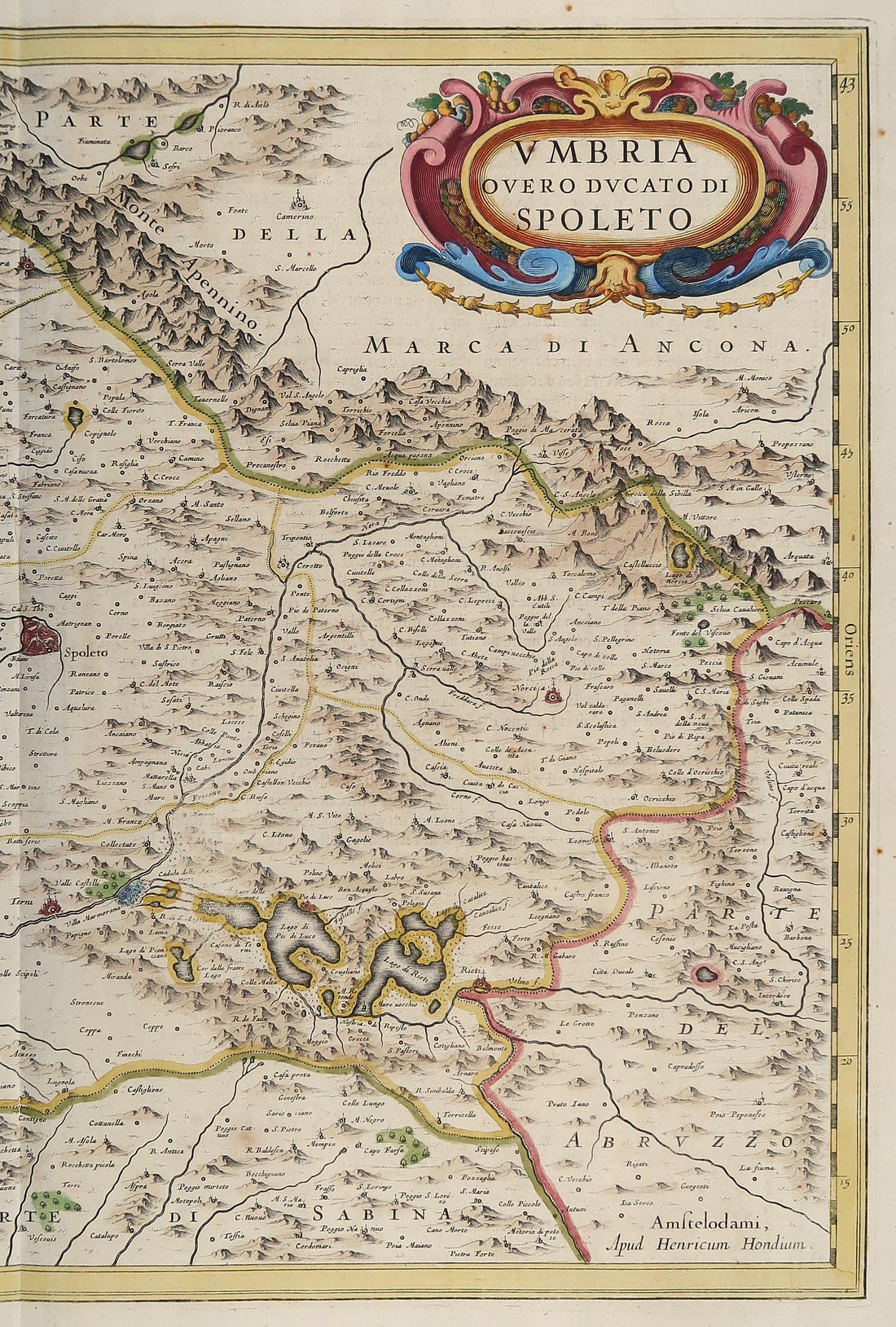 carta geografica ducato spoleto umbria