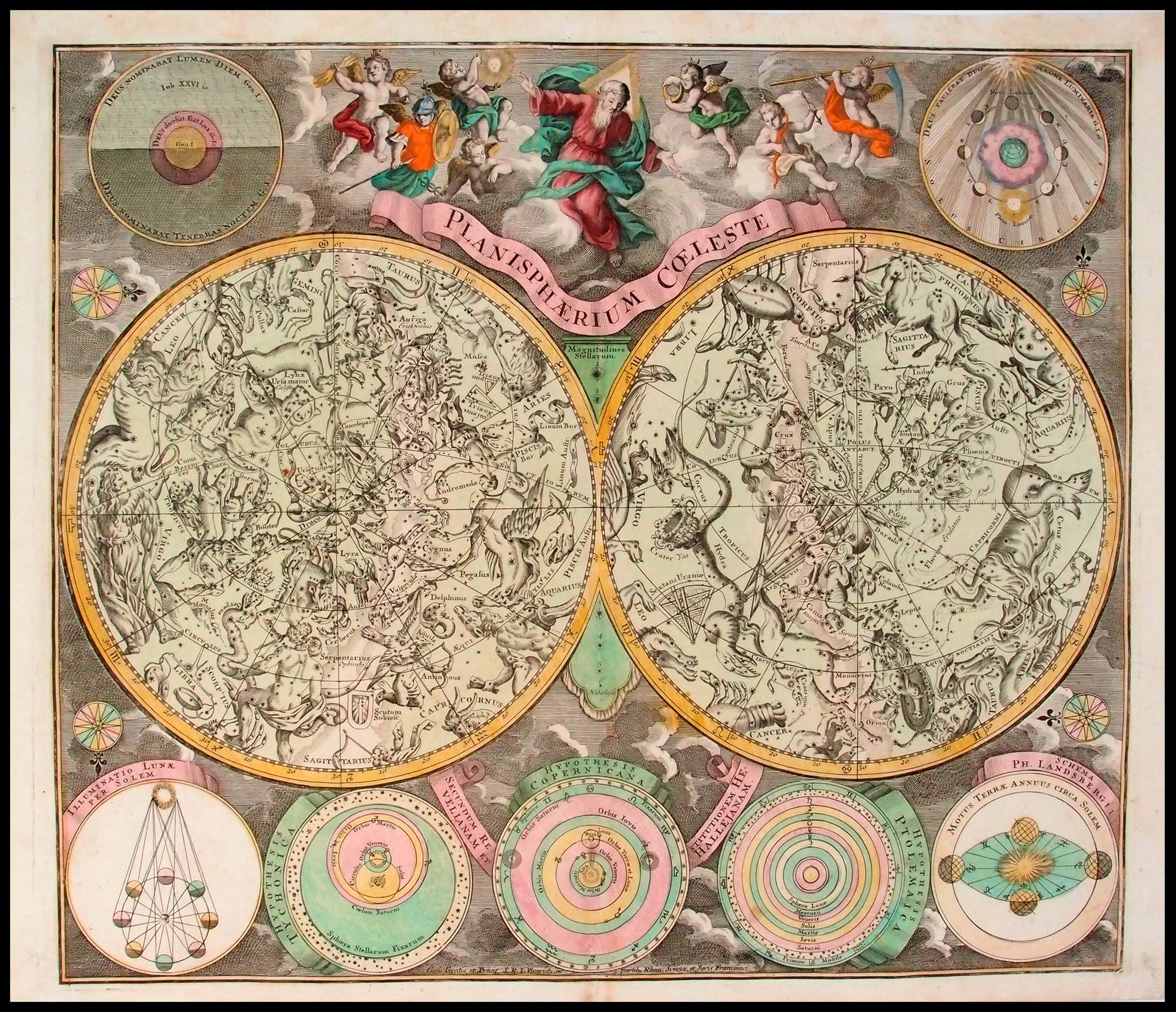 carta celeste antica planisfero celeste
