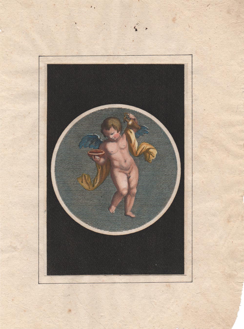 stampa antica putto ampolla