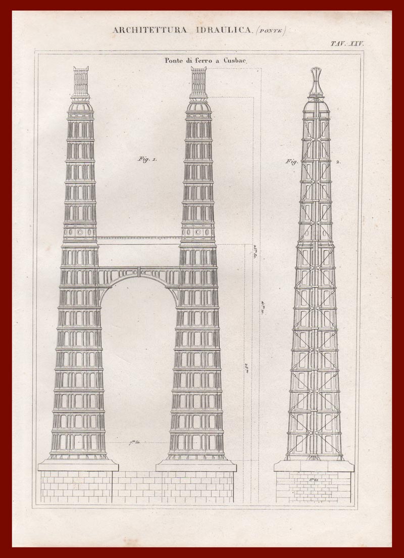 stampa antica architettura ponte
