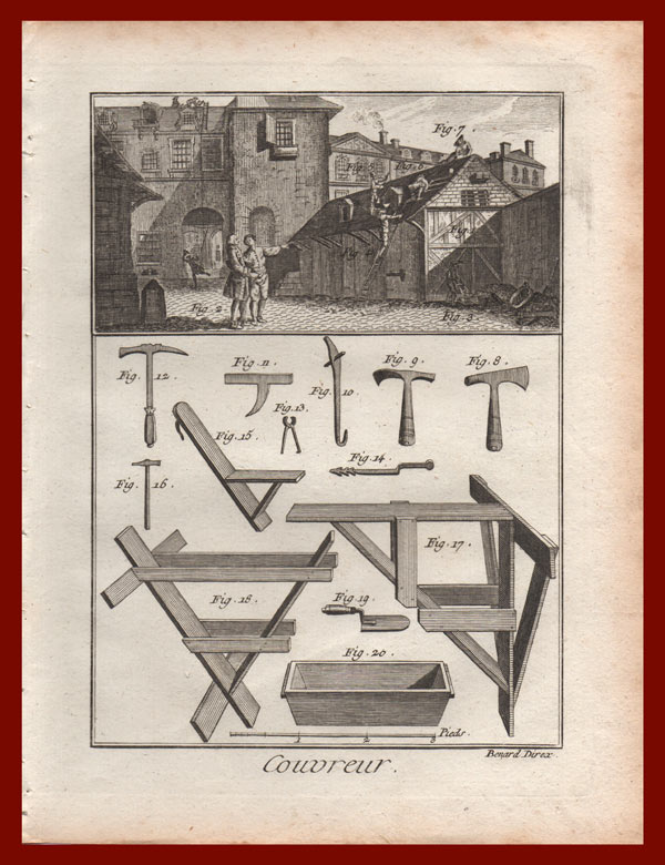 stampa antica costruzione tetti