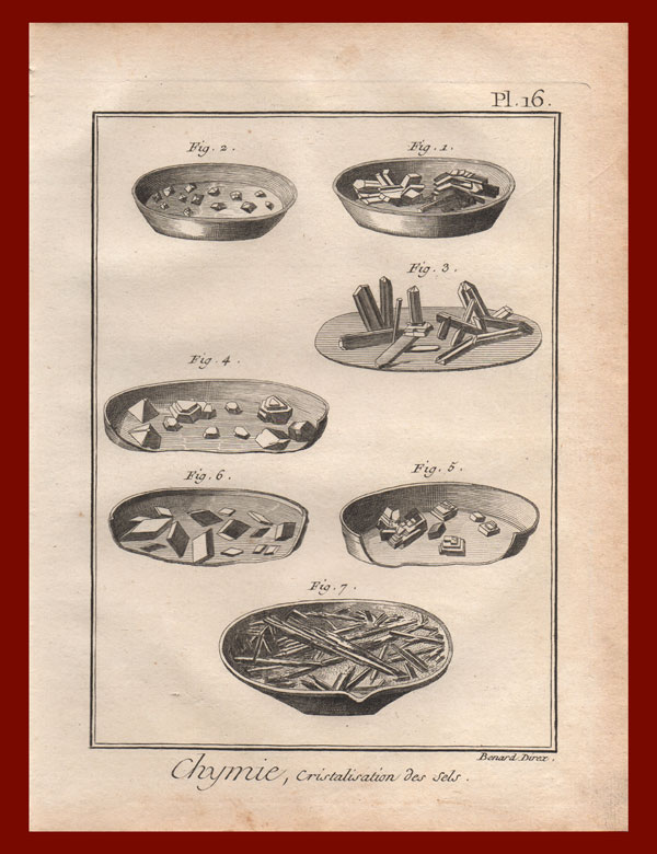 stampa antica cristalli sali