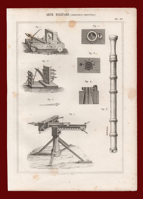 stampa antica catapulte