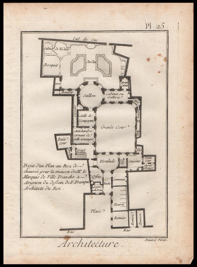 stampa antica piano terra villefranche