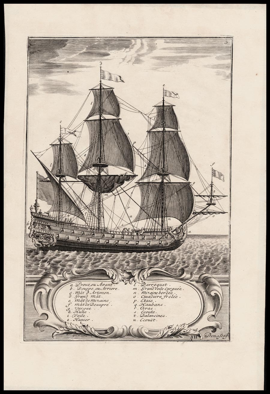 stampa antica veliero paul hoste