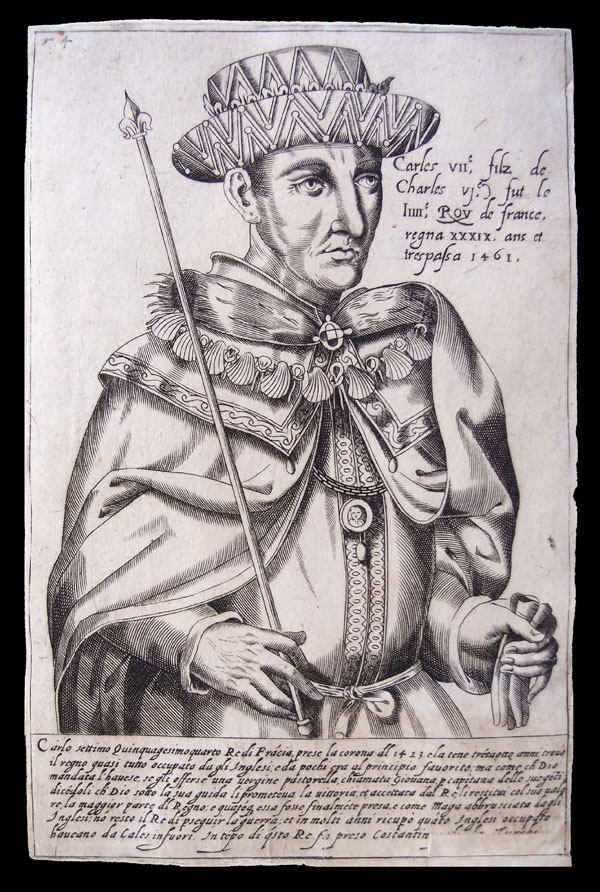 stampa antica re francia carlo vii