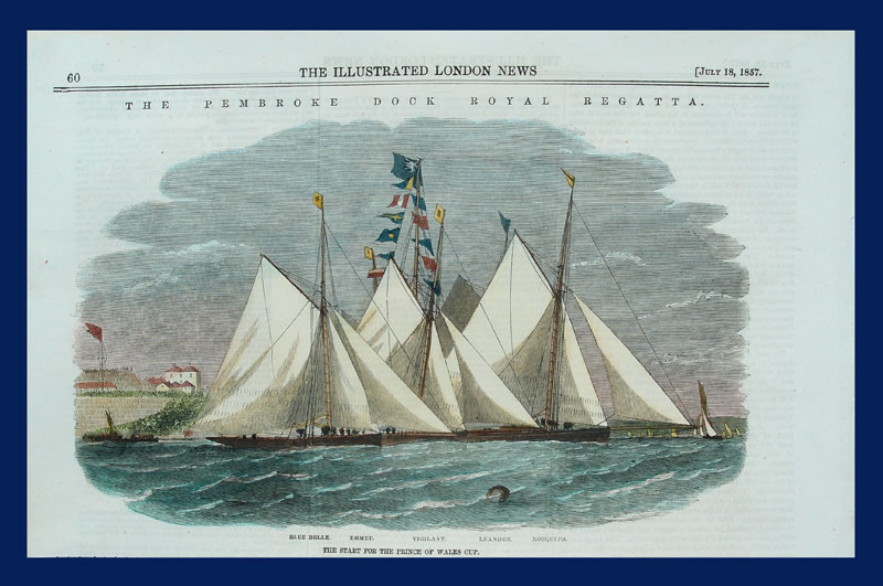 stampa antica regata principe galles