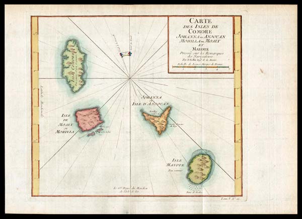 carta geografica antica isles comore bellin