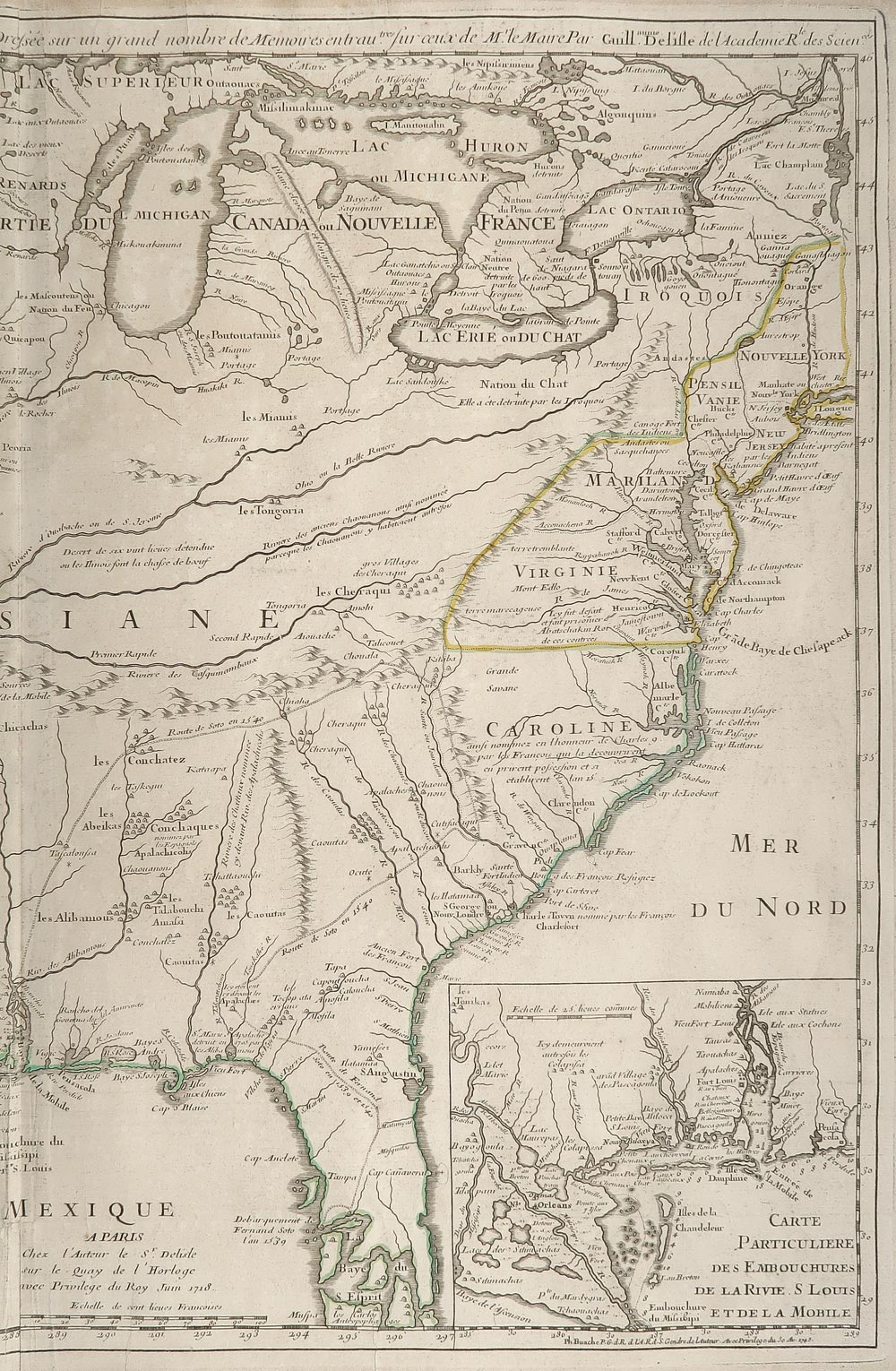 carta geografica louisiana de l'ilse 1745 carta geografica louisiana de l'ilse