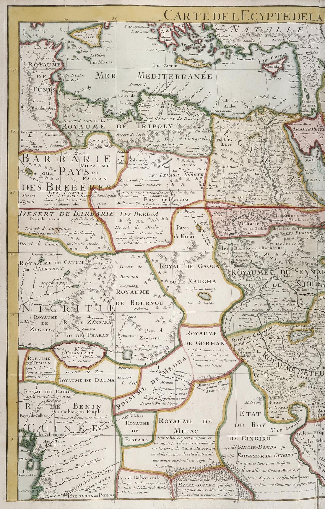 carte Egypte Nubie Abissinie de lisle carte Egypte Nubie Abissinie
