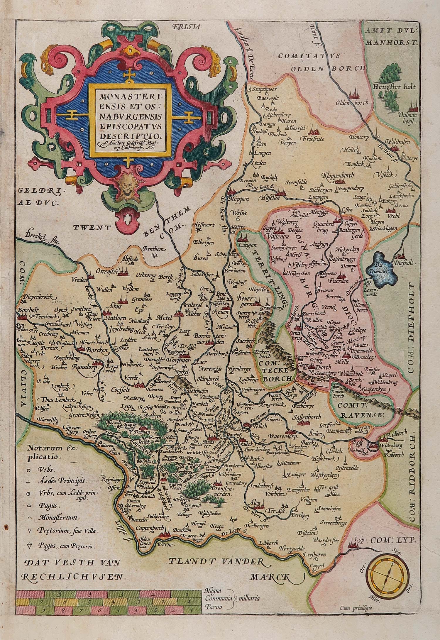 carta geografica vestfalia ortelius