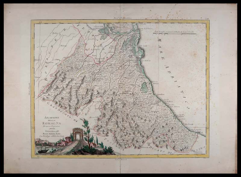 carta geografica legazione romagna zatta