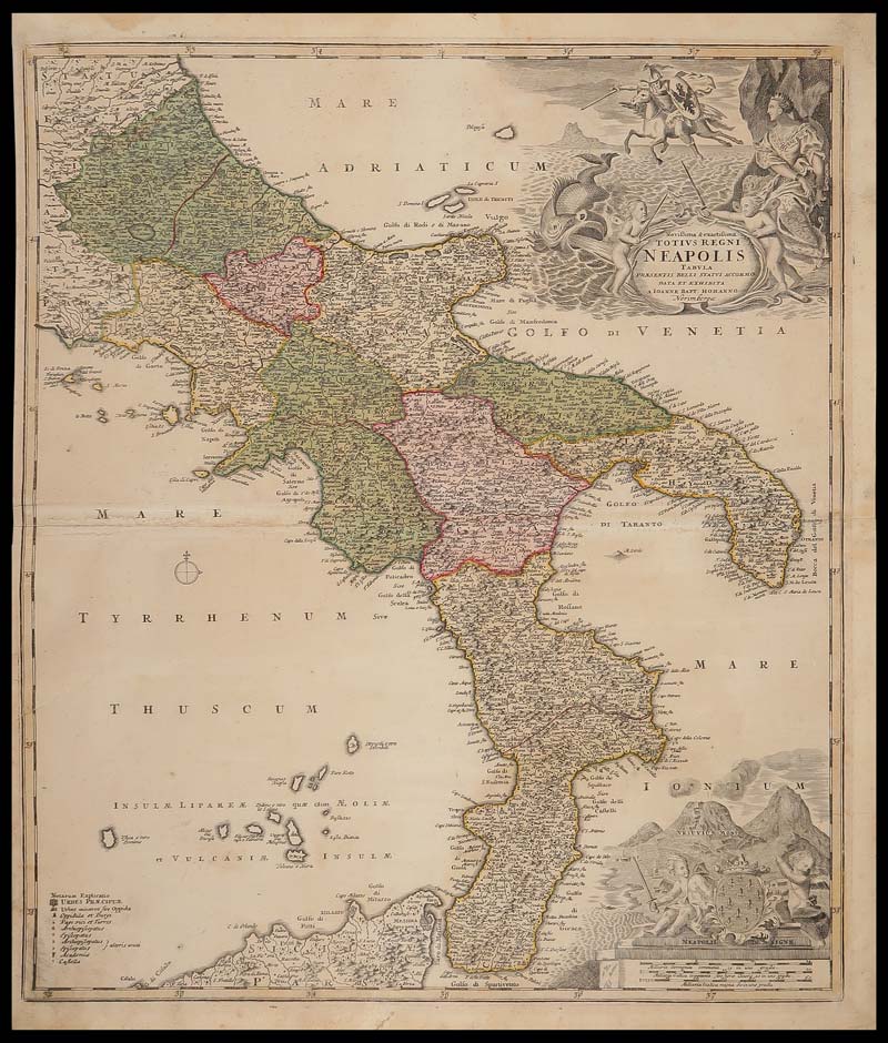 carta geografica totius regni neapolis homann
