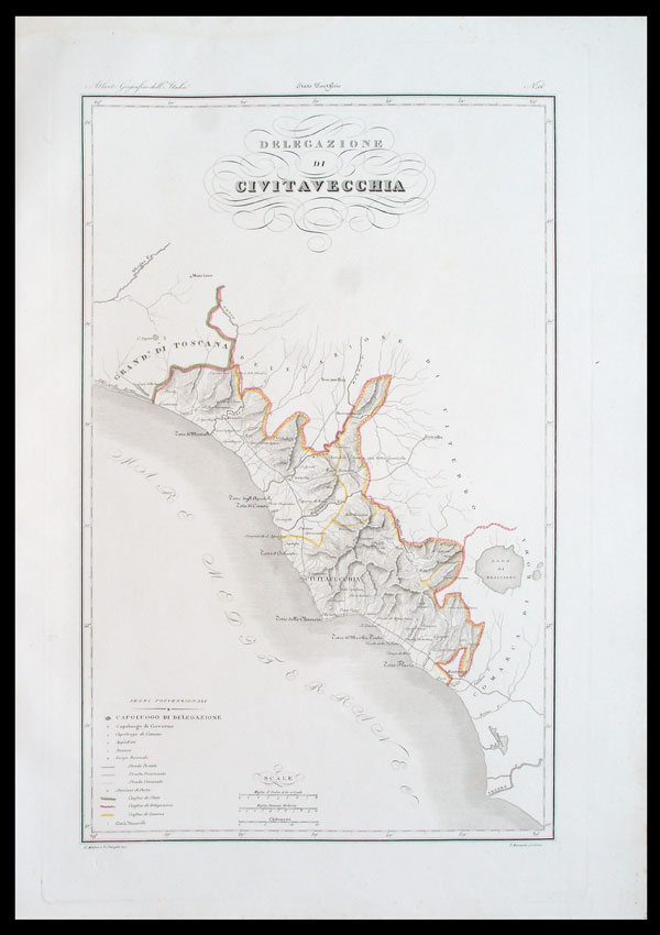 carta geografica antica delegazione civitavecchia