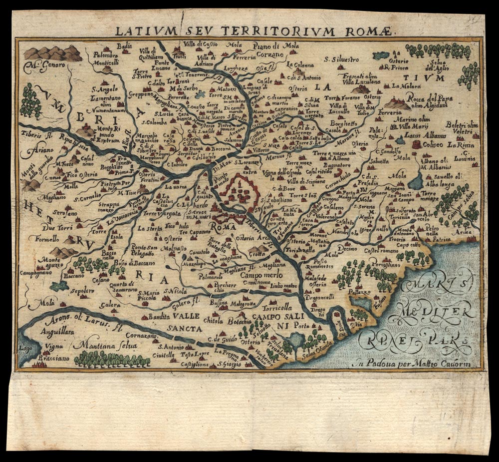 carta geografica latium territorium romae cadorin