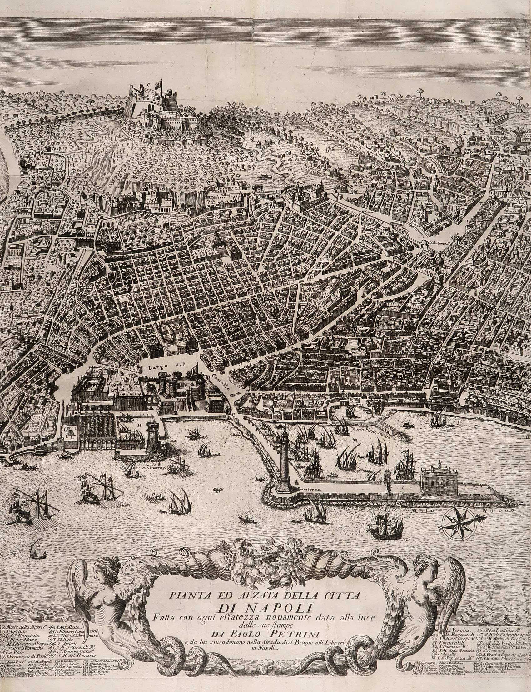 stampa antica pianta alzata città napoli petrini stampa antica pianta alzata città napoli