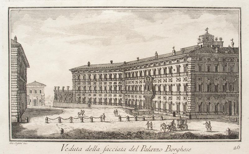 stampa antica palazzo borghese cassini stampa palazzo borghese cassini